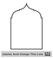 islamic båge design tunn linje svart stroke silhuetter design piktogram symbol visuell illustration vektor