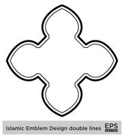 islamic amblem design dubbel- rader svart stroke silhuetter design piktogram symbol visuell illustration vektor