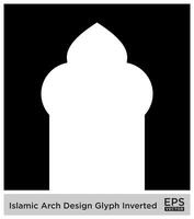 islamisch Bogen Design Glyphe invertiert schwarz gefüllt Silhouetten Design Piktogramm Symbol visuell Illustration vektor