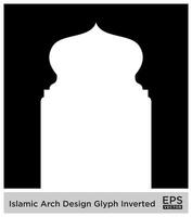 islamisch Bogen Design Glyphe invertiert schwarz gefüllt Silhouetten Design Piktogramm Symbol visuell Illustration vektor