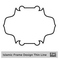 islamisch Rahmen Design dünn Linie schwarz Schlaganfall Silhouetten Design Piktogramm Symbol visuell Illustration vektor