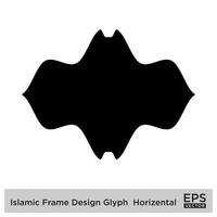 islamisch Rahmen Design Glyphe horizontal schwarz gefüllt Silhouetten Design Piktogramm Symbol visuell Illustration vektor