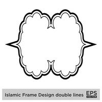 islamic ram design dubbel- rader svart stroke silhuetter design piktogram symbol visuell illustration vektor