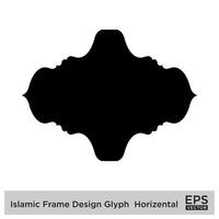 islamisch Rahmen Design Glyphe horizontal schwarz gefüllt Silhouetten Design Piktogramm Symbol visuell Illustration vektor