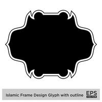 islamic ram design glyf med översikt svart fylld silhuetter design piktogram symbol visuell illustration vektor