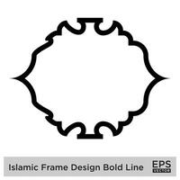 islamisch Rahmen Design Fett gedruckt Linie schwarz Schlaganfall Silhouetten Design Piktogramm Symbol visuell Illustration vektor