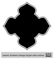 islamisch amblem Design Glyphe mit Gliederung schwarz gefüllt Silhouetten Design Piktogramm Symbol visuell Illustration vektor