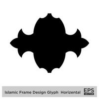 islamic ram design glyf horisontell svart fylld silhuetter design piktogram symbol visuell illustration vektor