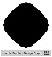 islamic amblem design glyf svart fylld silhuetter design piktogram symbol visuell illustration vektor