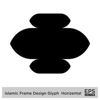 islamic ram design glyf horisontell svart fylld silhuetter design piktogram symbol visuell illustration vektor