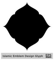 islamic amblem design glyf svart fylld silhuetter design piktogram symbol visuell illustration vektor