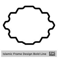 islamisch Rahmen Design Fett gedruckt Linie schwarz Schlaganfall Silhouetten Design Piktogramm Symbol visuell Illustration vektor