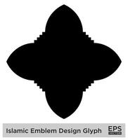 islamic amblem design glyf svart fylld silhuetter design piktogram symbol visuell illustration vektor