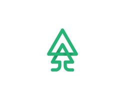 kreativ Linie Grün Wald Baum Logo vektor