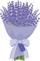 Lavendel Blumen Strauß mit Liebe Hand gezeichnet Clip Art Vektor Illustration zum schmücken Einladung Gruß Geburtstag Party Feier Hochzeit Karte Poster Banner Textil- Hintergrund