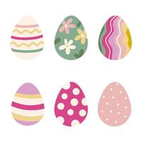 Ostern Eier Frühling Farbe Sammlung im eben Stil. Vektor Illustration