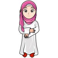 süß Karikatur von ein Muslim Mädchen vektor