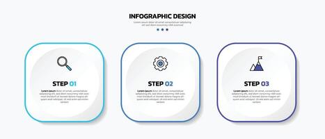 modern Infografik Design Vorlage mit 3 Optionen oder Schritte vektor