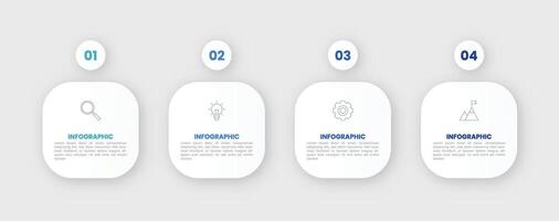 Infografik Etikette Design Vorlage mit Symbole und 4 Optionen oder Schritte. vektor