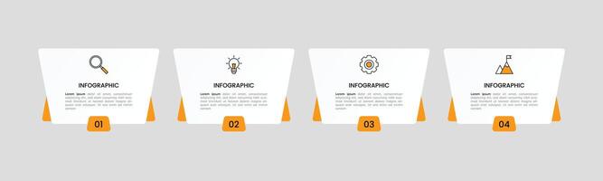Infografik Etikette Design Vorlage mit Symbole und 4 Optionen oder Schritte. vektor