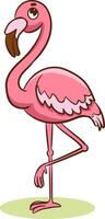 vektor illustration av rosa flamingo stående på dess hind ben