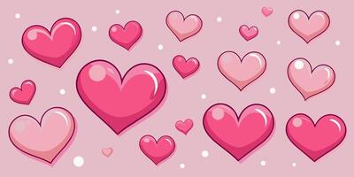nahtlos Muster Illustration von rot Liebe Herzen, Erstellen ein süß und romantisch Rosa Hintergrund drucken. perfekt zum Valentinstag Tag vektor