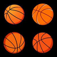 Vektor Basketball einstellen auf dunkel Hintergrund