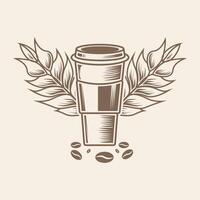 Vektor Kaffee Tasse Symbol Grafik Kunst Illustration Design