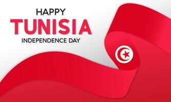 glücklich Tunesien Unabhängigkeit Tag Feier jeder Jahr im 20 .. Marsch. National Urlaub Tag von Tunesien winken Flaggen. Vektor Illustration zum Banner, Gruß Karte, Poster mit Hintergrund.