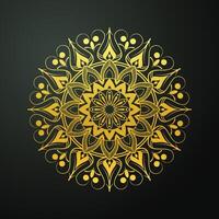 Vektor Luxus Zier Mandala Hintergrund Design mit golden Arabeske und Blumen- Ecke Rahmen Arabisch islamisch Osten Stil