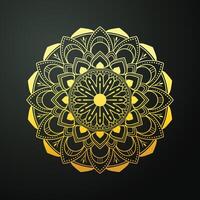 Vektor Luxus Zier Mandala Hintergrund Design mit golden Arabeske und Blumen- Ecke Rahmen Arabisch islamisch Osten Stil