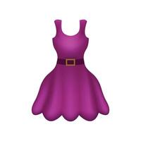 skön violett fest klänning vektor tecken emoji. lila elegant kväll klänning isolerat på vit bakgrund. skön kort klänning vektor illustration