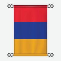 realistisk hängande flagga av armenia vimpel vektor