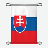 realistisk hängande flagga av slovakia vimpel vektor