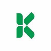 k brev logotyp med grön Färg vektor