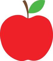 rött äpple med blad vektor