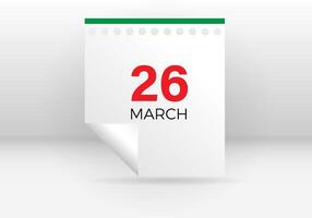 de oberoende dag av Bangladesh, tar plats på 26 Mars, är en nationell Semester. den firar minnet de landets deklaration av oberoende från pakistan i de tidigt timmar av 26 Mars 1971. vektor