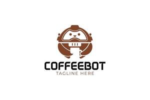 Roboter Kaffee Logo Identität und modern Kaffee Maschine Logo Konzept zum Cafe und Essen Getränk vektor