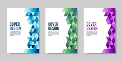 uppsättning av bok omslag mönster i en färgrik geometrisk stil. vektor illustration.