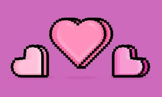 8 bit pixel illustration av rosa kärlek tecken stående och liggande för februari 14 händelse. kan vara Begagnade för klistermärke, t skjorta, gåva, dejting inbjudan, affisch, valentine hälsning vektor