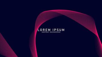 abstrakt lysande Vinka rader på mörk blå bakgrund. dynamisk Vinka mönster. modern strömmande vågig rader. trogen teknologi begrepp. kostym för baner, affisch, omslag, broschyr, flygblad, hemsida vektor