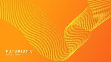 abstrakt glühend Welle Linien auf Orange Hintergrund. dynamisch Welle Muster. modern fließend wellig Linien. futuristisch Technologie Konzept. passen zum Banner, Poster, Abdeckung, Broschüre, Flyer, Webseite vektor
