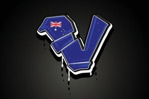 Australien Flagge v Hand Beschriftung Graffiti Alphabet Vektor Vorlage