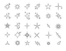 minimalistisk silhuett stjärna ikoner, stjärna vektor