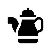 Teekanne Symbol. Vektor Glyphe Symbol zum Ihre Webseite, Handy, Mobiltelefon, Präsentation, und Logo Design.