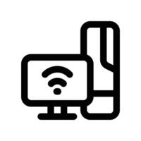 Computer Symbol. Vektor Linie Symbol zum Ihre Webseite, Handy, Mobiltelefon, Präsentation, und Logo Design.