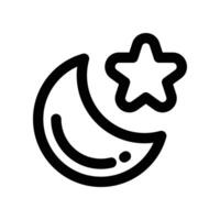 Halbmond Mond Symbol. Vektor Linie Symbol zum Ihre Webseite, Handy, Mobiltelefon, Präsentation, und Logo Design.