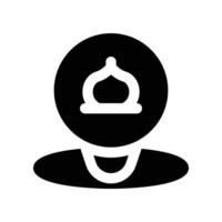 Ort Moschee Symbol. Vektor Glyphe Symbol zum Ihre Webseite, Handy, Mobiltelefon, Präsentation, und Logo Design.