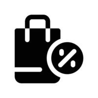 Einkaufen Tasche Symbol. Vektor Glyphe Symbol zum Ihre Webseite, Handy, Mobiltelefon, Präsentation, und Logo Design.