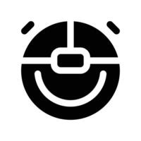 Roboter Vakuum Symbol. Vektor Glyphe Symbol zum Ihre Webseite, Handy, Mobiltelefon, Präsentation, und Logo Design.